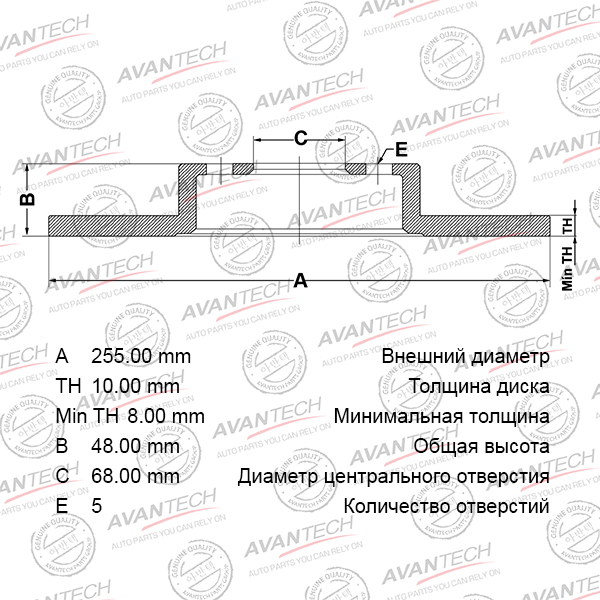 Диск тормозной AVANTECH BR2401S