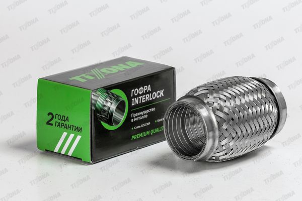 Гофра глушителя (45 x 100 mm) /steel AISI 304 with interlock/ TIXONA P45100