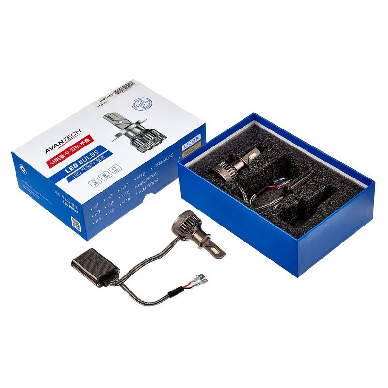 Лампа Светодиодная  Led Avantech H3 12V 45W, 6500К 4500Lm (Комплект 2 Шт.) AVANTECH 