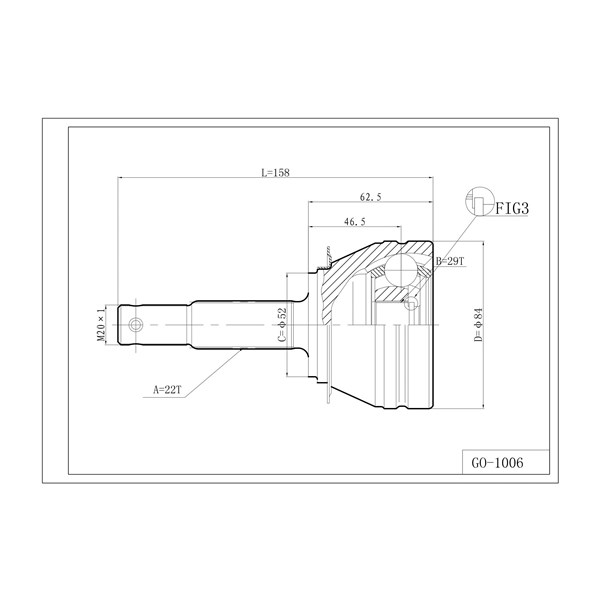 Шрус Наружный 29X52x22 Daewoo Nexia 1500I (G15mf) 1995-2009 Febest 1110-006